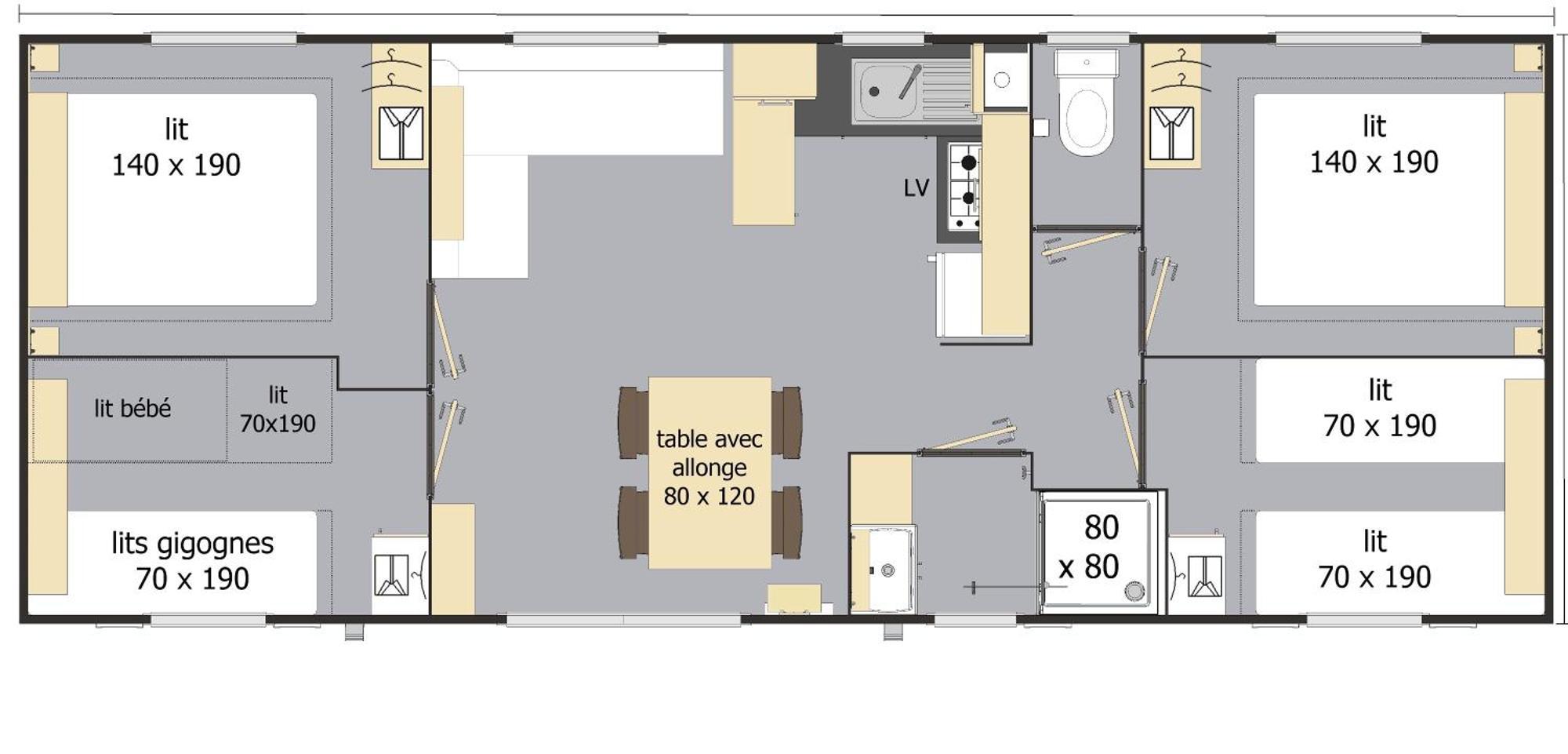 Mobil Home Xxl 4 Chambres - Camping Les Jardins Du Morbihan Monterblanc Quarto foto